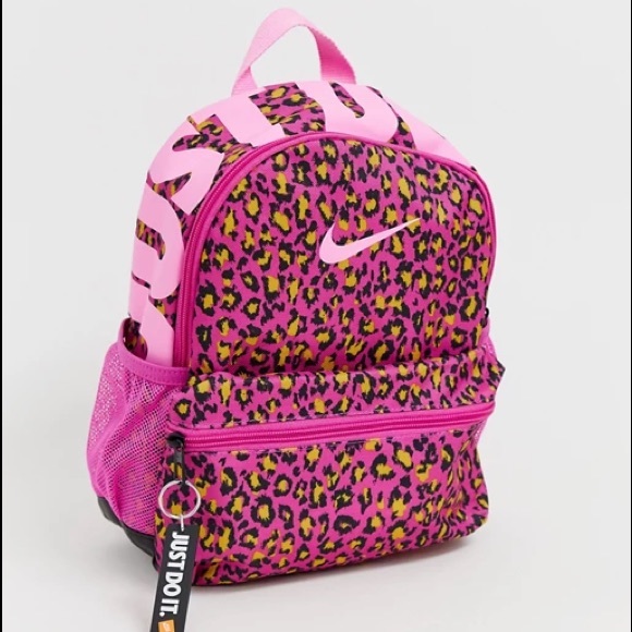 Nike Pink Leopard Just Do It Mini Backpack - Picture 1 of 3